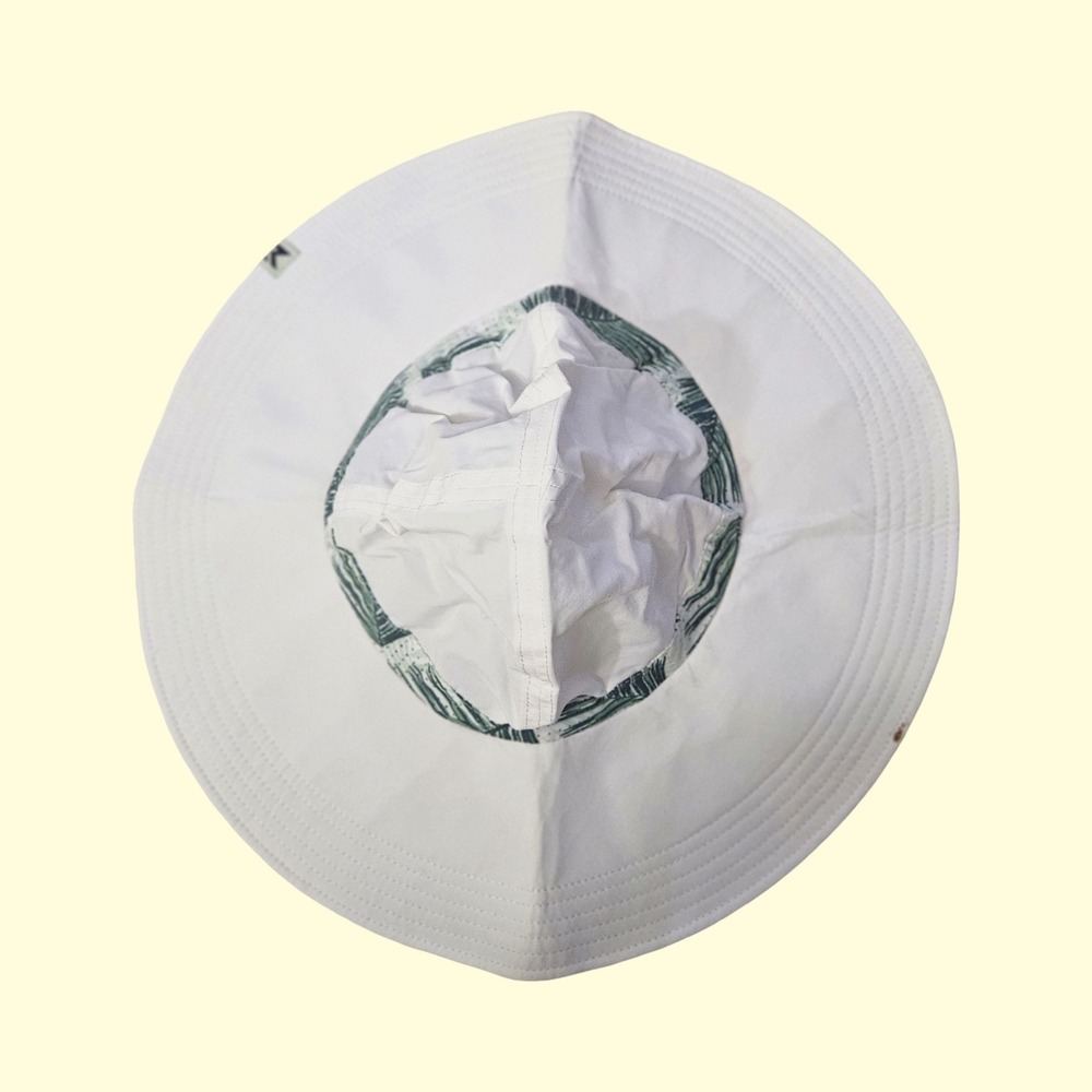 Mission Cooling Floppy Sun Hat White Green Palm Leaf Print UPF 50 Summer Hat - Picture 2 of 6